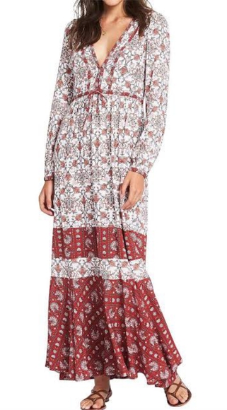 TIGERLILY Hamilton Red Boho Long Sleeve Maxi Dress RRP$270 - Picture 5 of 16